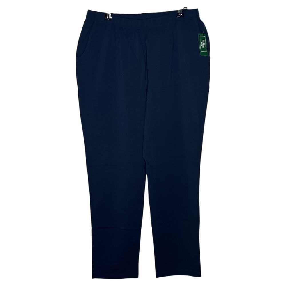 L.L. Bean Pants M Perfect Fit Classic Navy Tapered Leg Stretch Pocket 252077